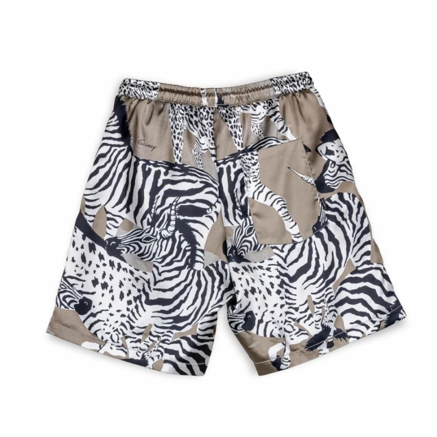 Grimey Animal Print Satin Shorts in Copper - Summer 2023 Collection