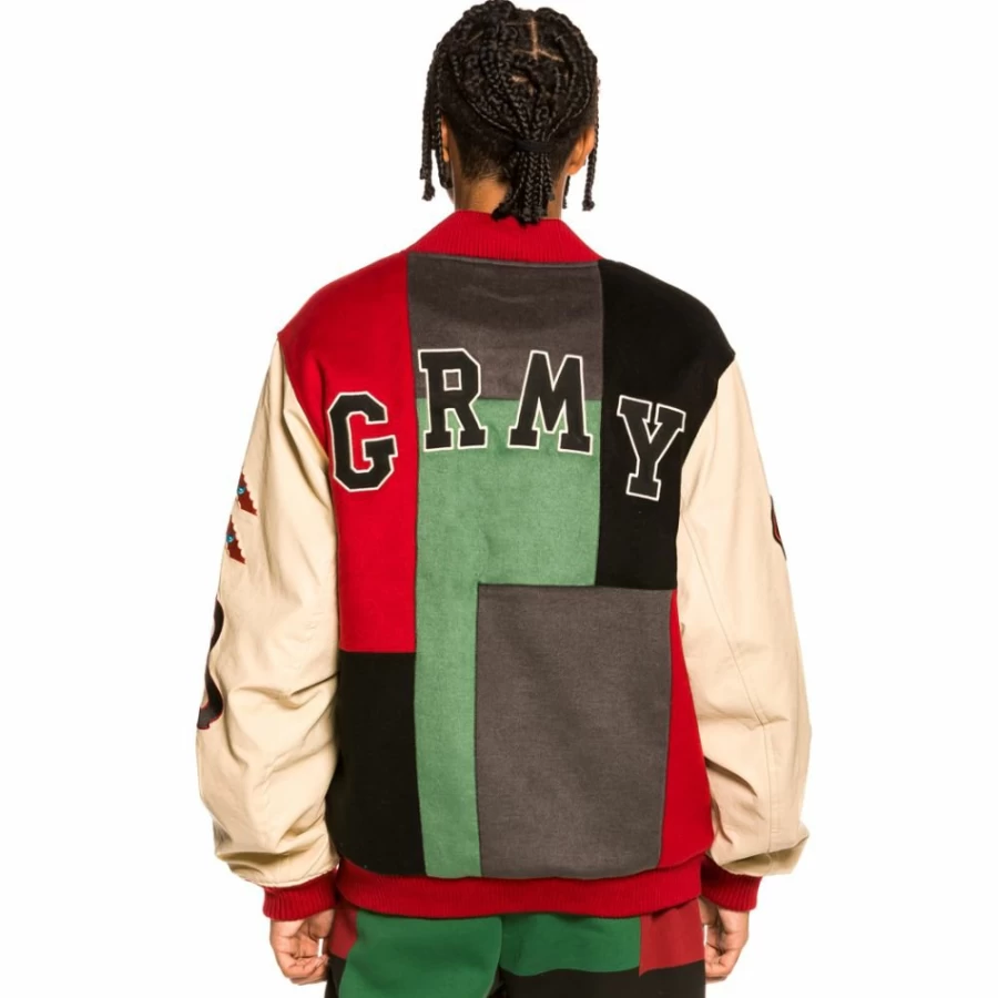Grimey Baseball Jacket "Singgang Junction" - Green Vintage Style - Fall 2021 Collection