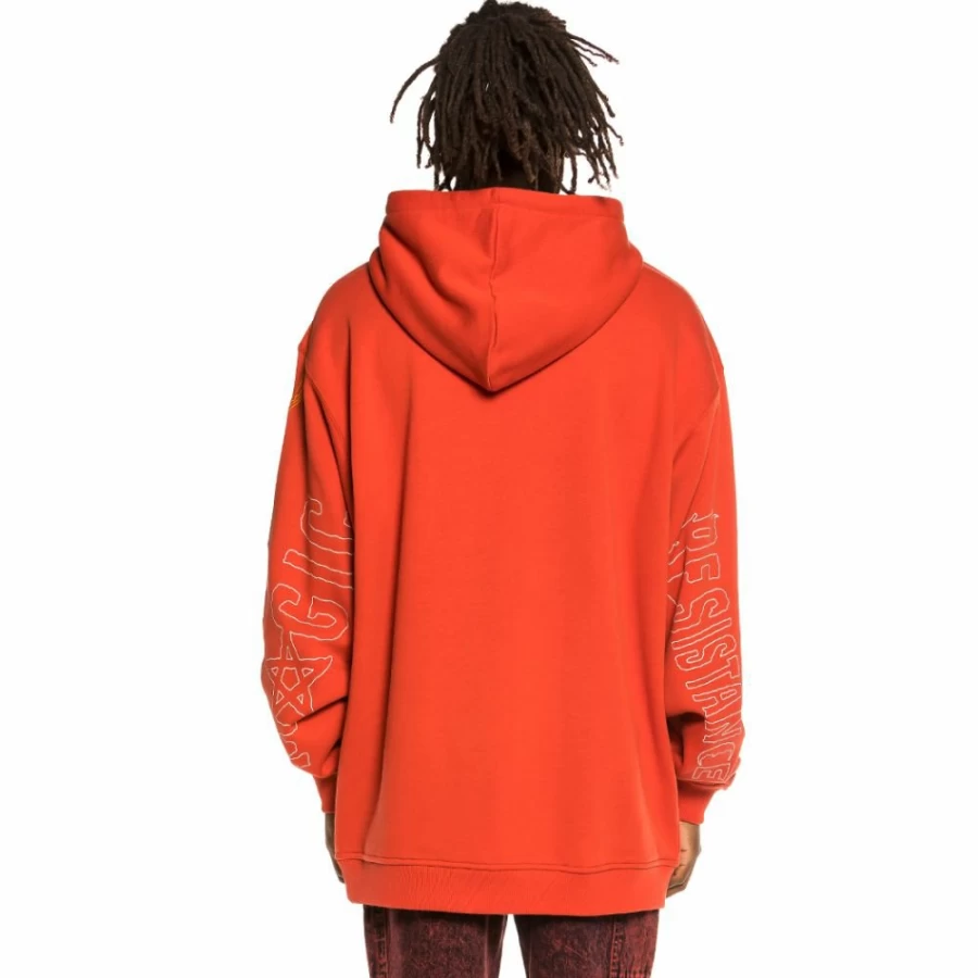 Grimey Liveution Magic 4 Resistance Hoodie - Red Pullover Sweatshirt for Men & Women