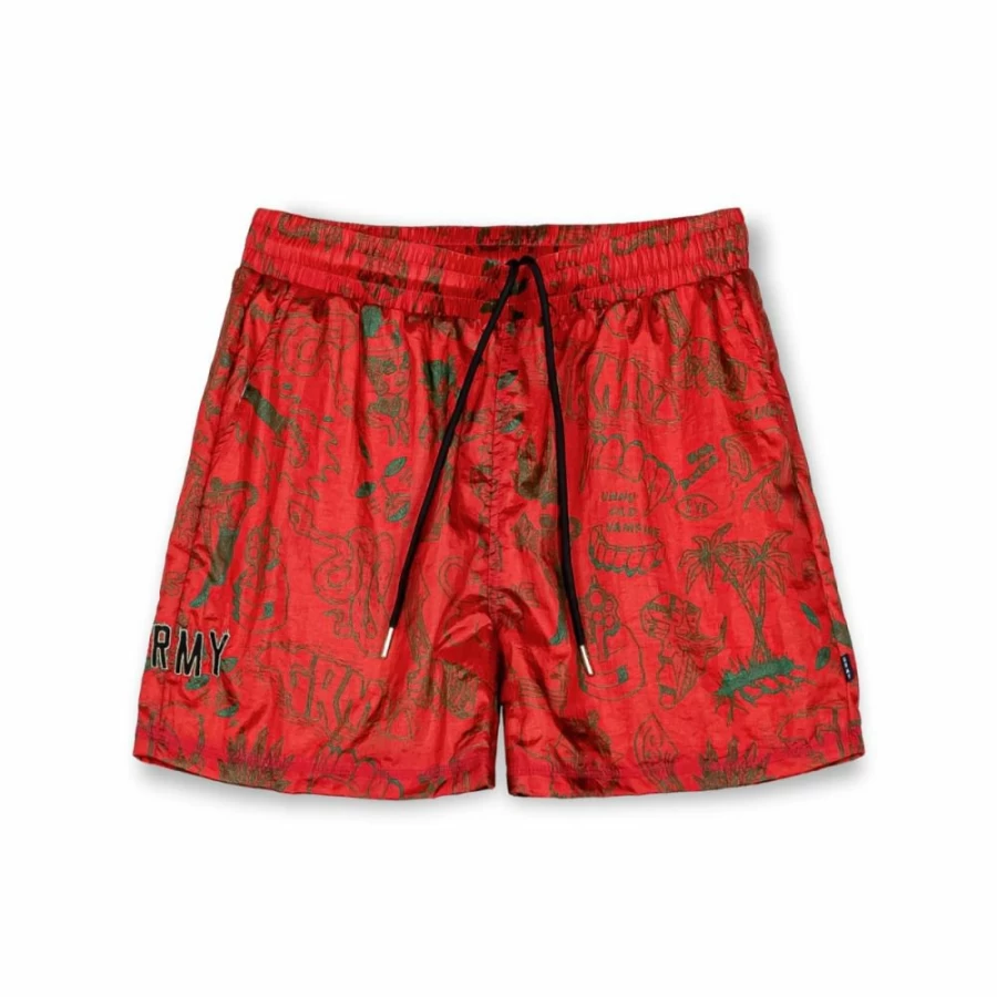 Grimey Satin Shorts - Red - High Waist Comfortable Summer Shorts for Women - Spring 2023 Collection