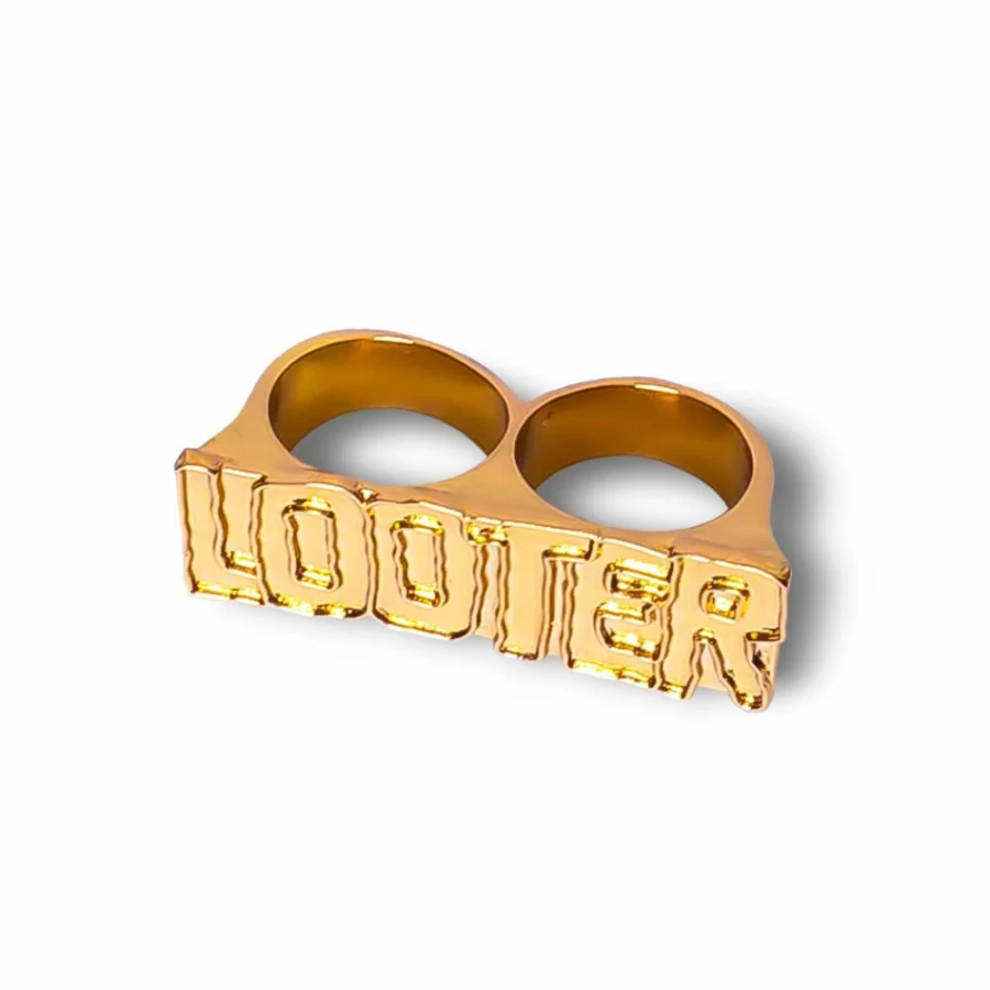 Grimey SS21 Golden Two-Finger Ring - Spring 2021 Collection - Bold Statement Jewelry