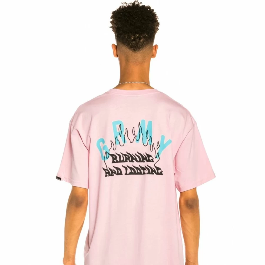 Grimey "Burn The Fire" Pink Graphic T-Shirt - Summer 2022 Collection