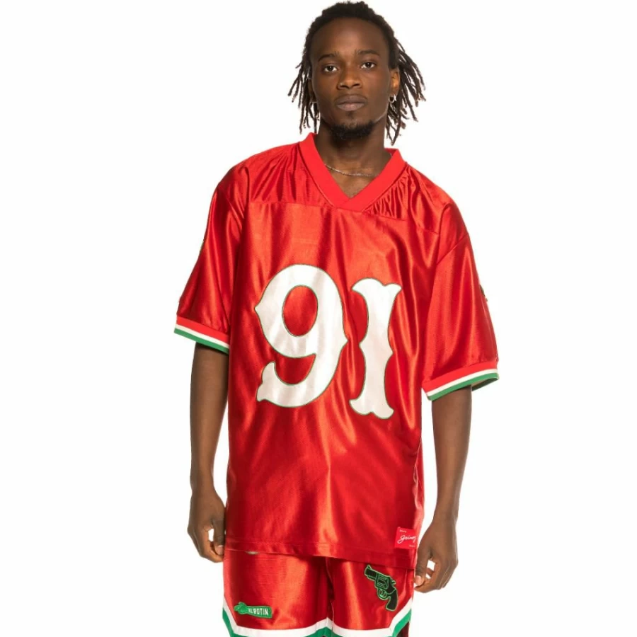 Grimey "The Loot" Red Football T-Shirt - Spring 2021 Collection