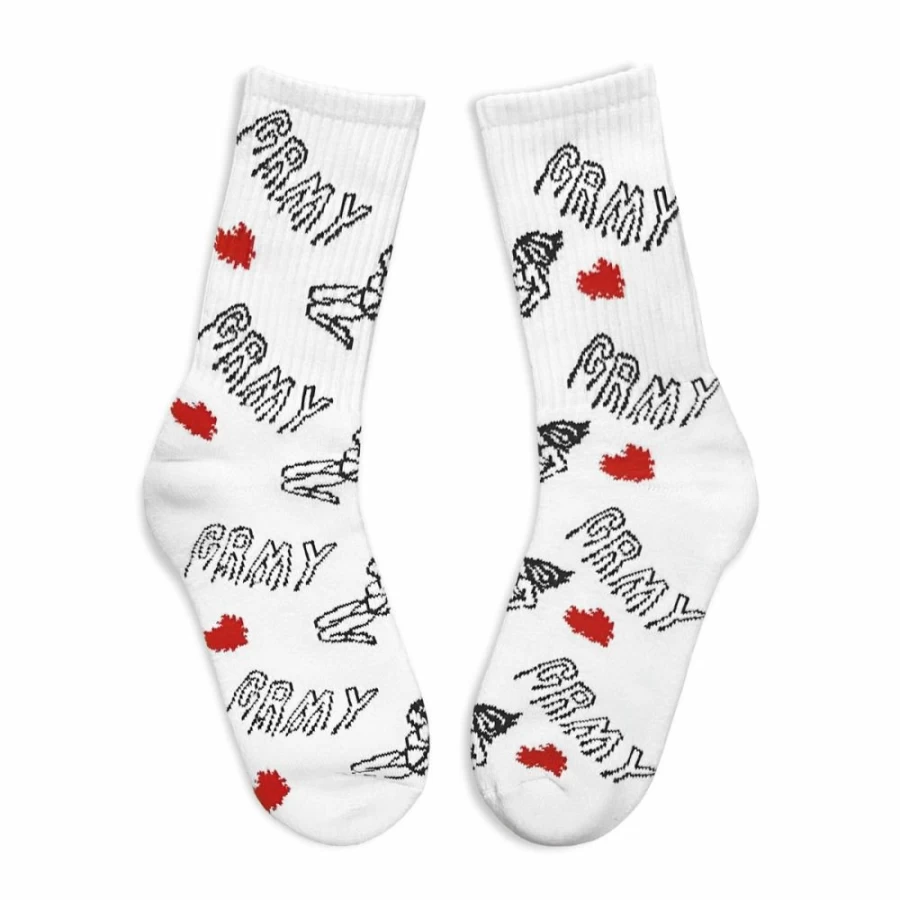 Grimey Back At You Socks - White - Fall Winter 2023 Collection