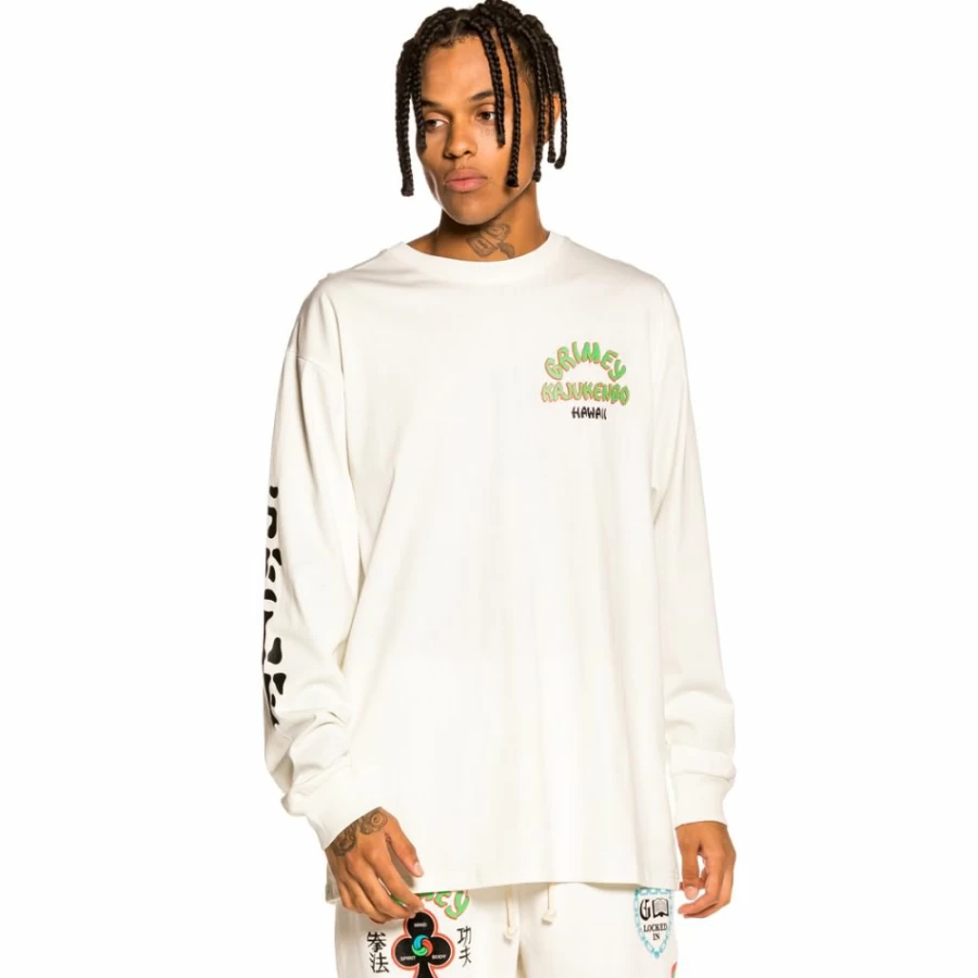 Grimey "Destroy All Fear" Long Sleeve T-Shirt - White - Fall 2021 Collection