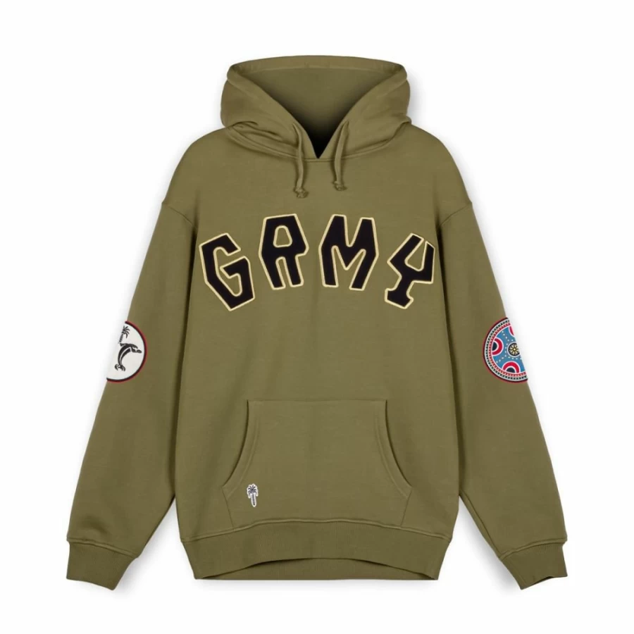 Grimey The Clout Hoodie - Khaki Green Spring 2023 Casual Streetwear Sweatshirt