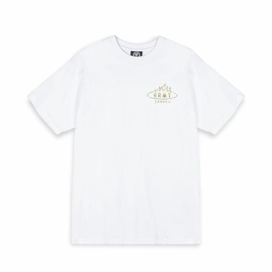 Grimey Burn In Flames The Anvil White T-Shirt - Summer 2024 Collection