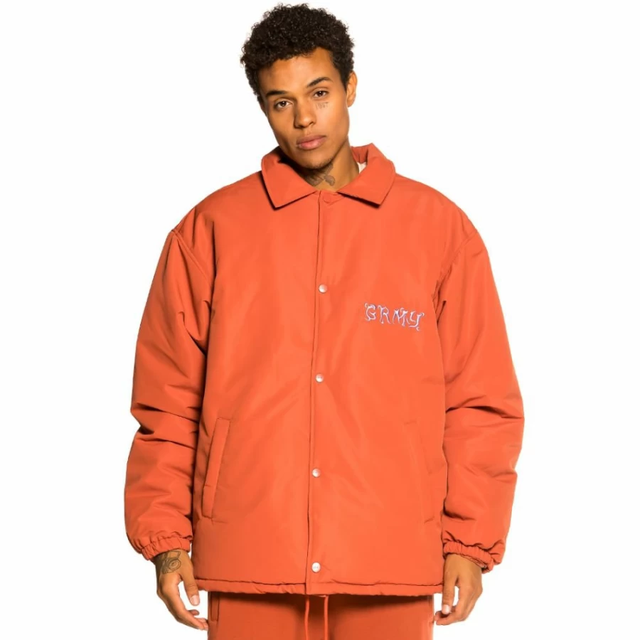 Grimey Jazz Thing Heavy Coach Jacket in Ochre - Fall 2021 Collection