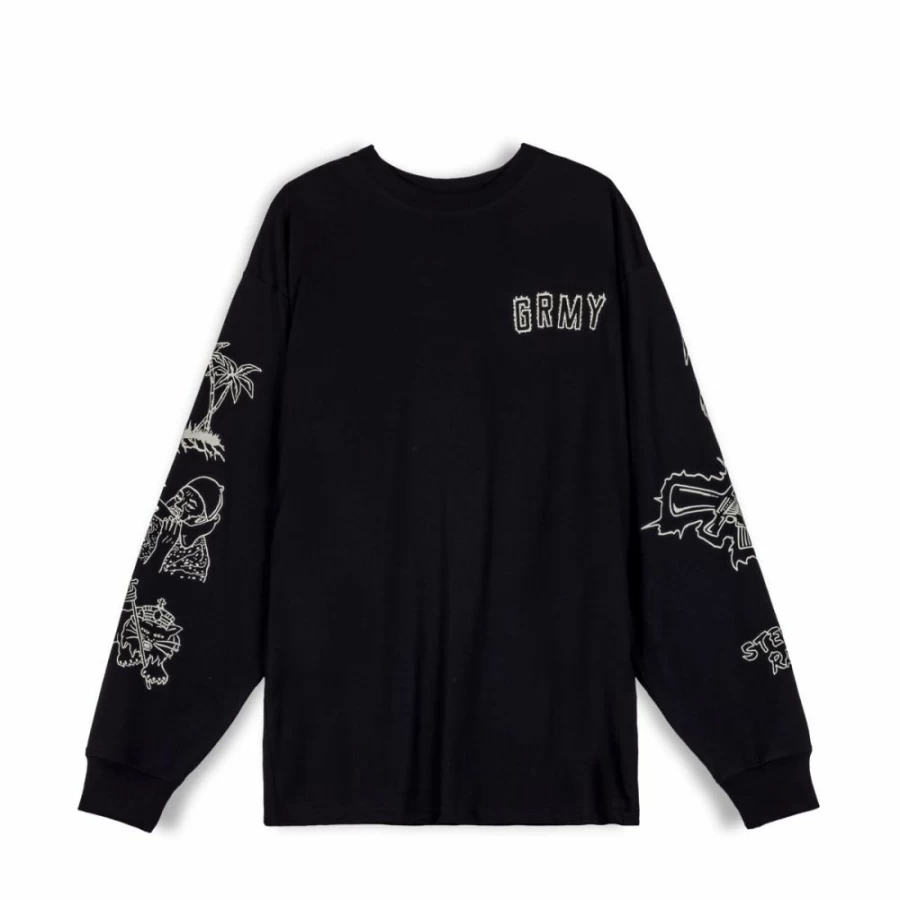 Grimey Black Long Sleeve Camiseta - The Toughest Shirt for Spring 2023 Collection