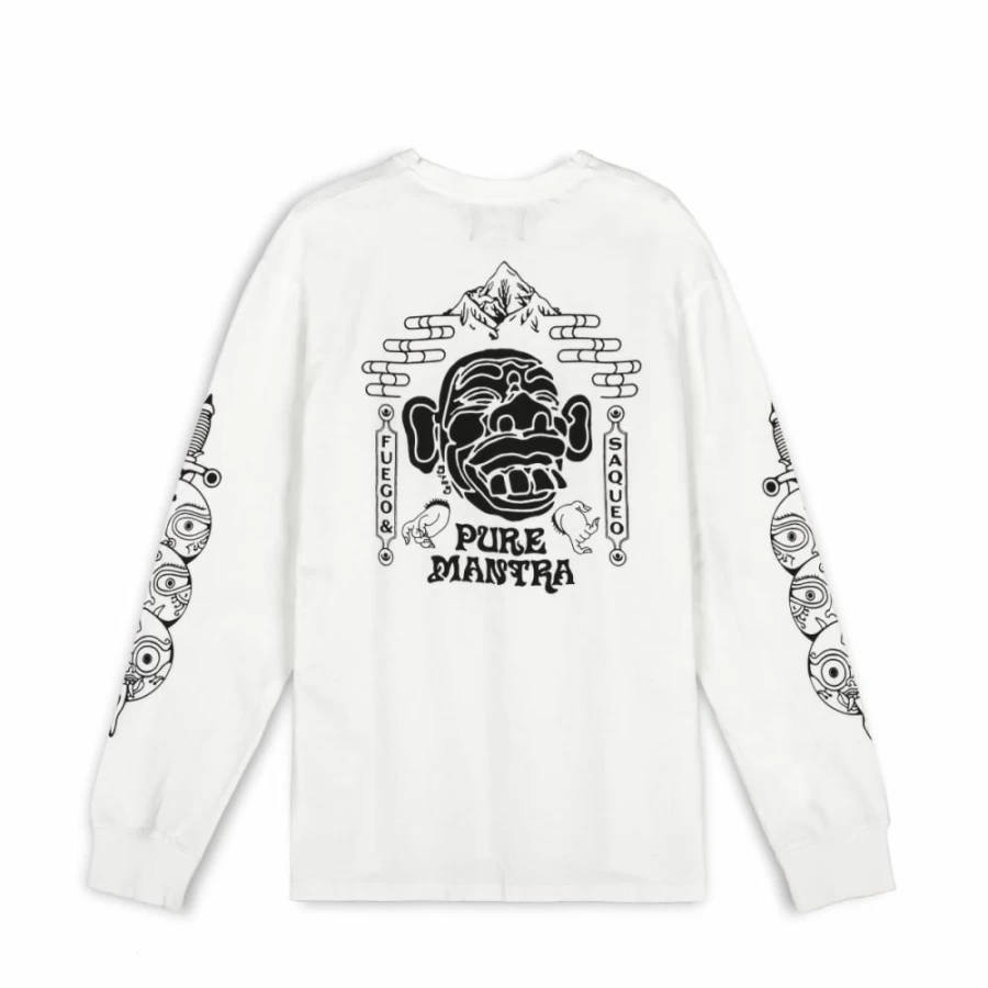 Grimey "Lust Mantra" Long Sleeve T-Shirt - White - Fall 2022 Collection