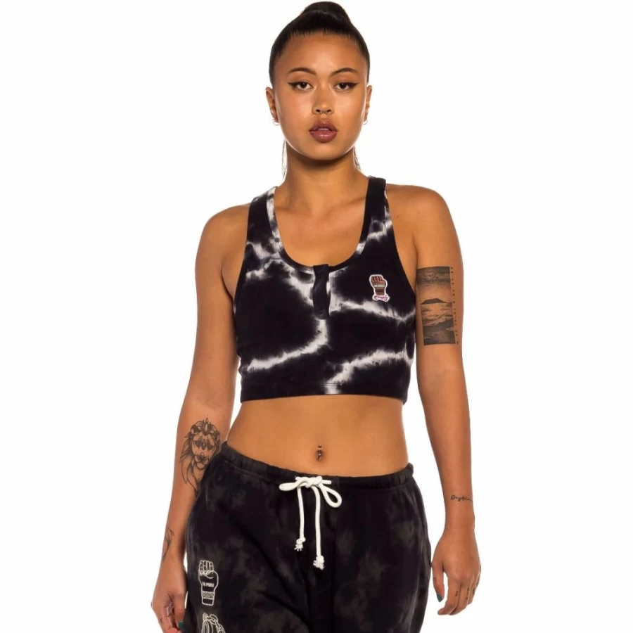 Grimey Jungle Punch Bleached Black Top - Spring 2022 Streetwear