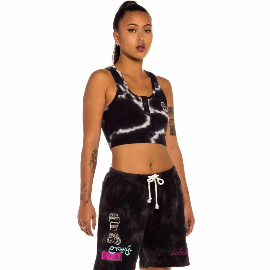 Grimey Jungle Punch Bleached Black Top - Spring 2022 Streetwear