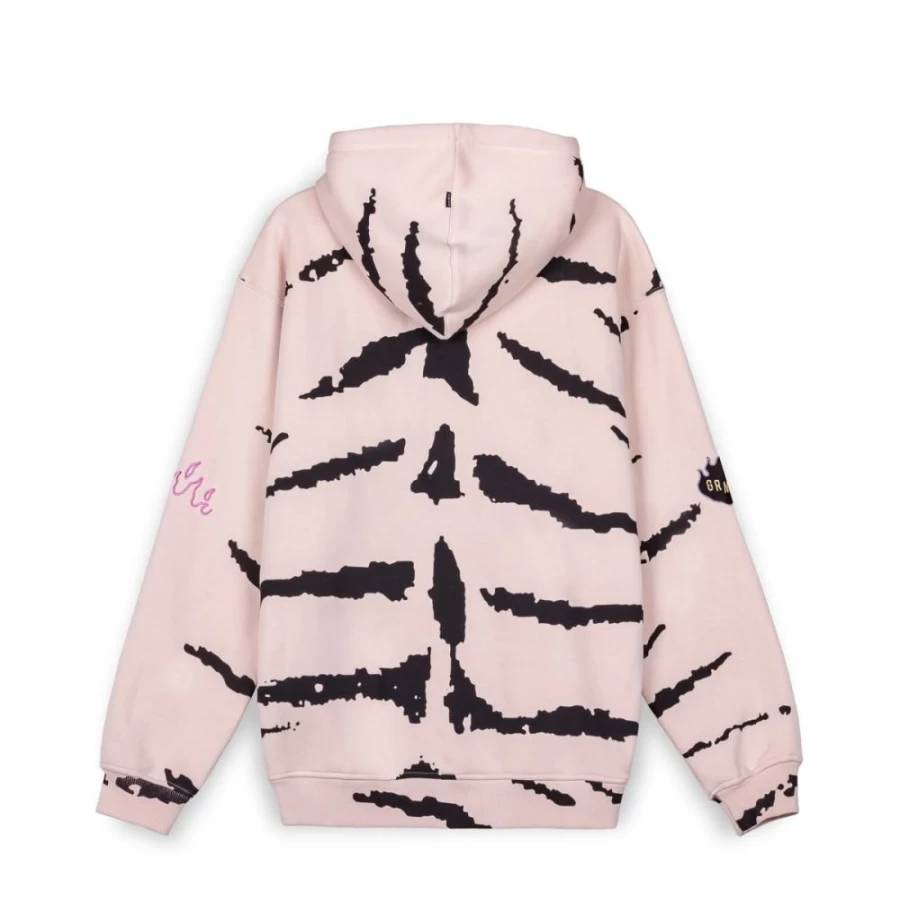 Grimey Cloven Tongues Vintage Hoodie - Cream All Over Print Sweatshirt - Summer 2023 Collection