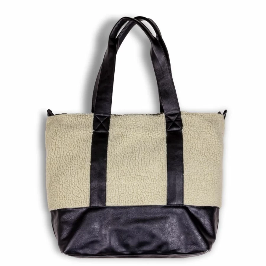 Grimey "Iam" Sherpa Tote Bag Cream - Cozy Fall 2022 Collection - Stylish & Durable