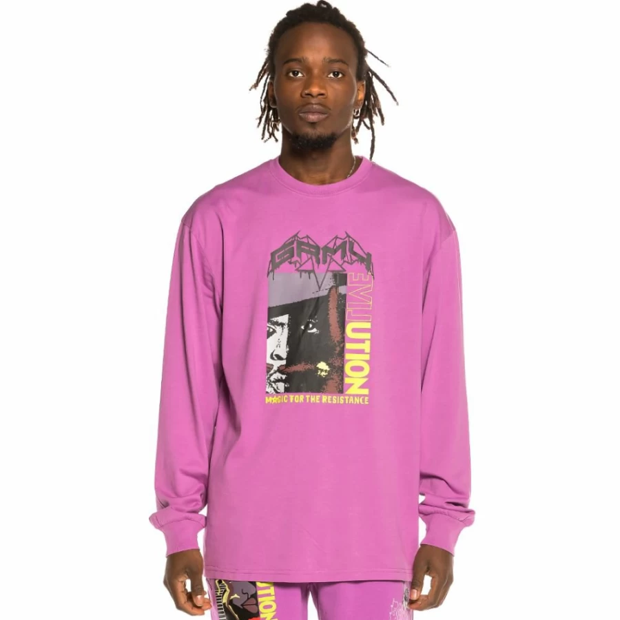 Grimey Liveution Magic 4 Resistance Long Sleeve T-Shirt - Purple - Spring 2021 Collection