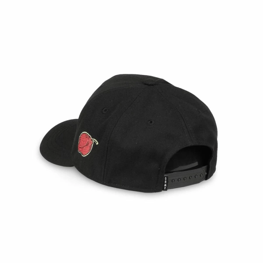 Grimey Supastar Black Curved Visor Snapback Cap - Streetwear Hip Hop Hat SS24 Collection