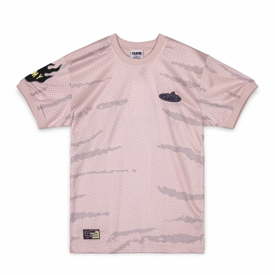 Grimey Cloven Tongues Mesh Graphic T-Shirt - Cream Color Summer 2023 Fashion Trendy All Over Print Top