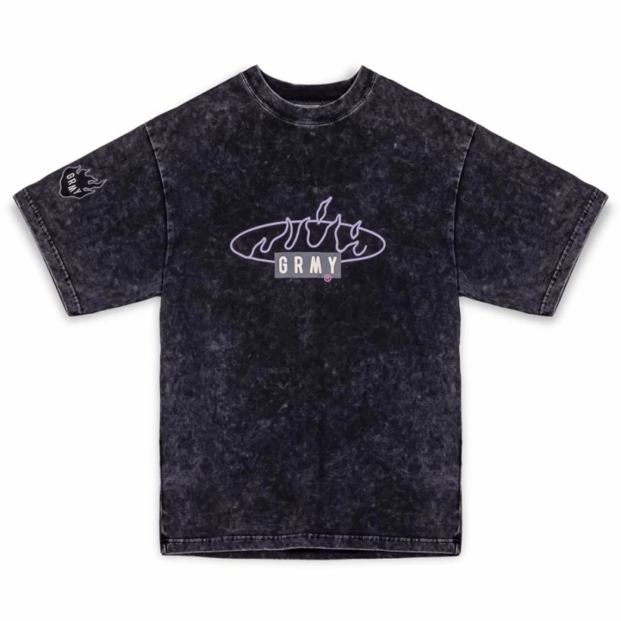 Grimey Cloven Tongues Oversized Stone Washed T-Shirt - Washed Black - Summer 2023 Collection