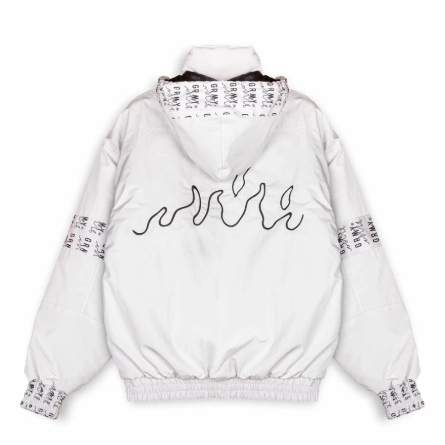 Grimey Snow Fox Pullover Hoodie - White Winter 2022 Cozy Fleece Sweatshirt