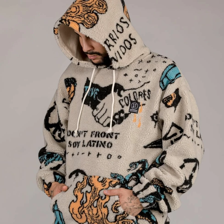 Grimey Lost Boys Sherpa Hoodie & Pant Set in Cream - Winter 2022 Collection