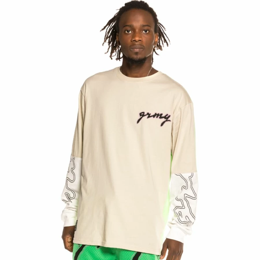 Grimey "Strange Fruit" Long Sleeve T-Shirt for Men & Women - Grey Cotton Casual Top - Spring 2021 Collection