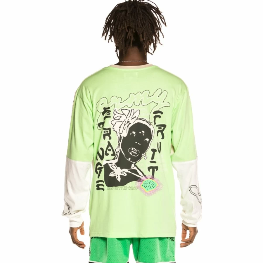 Grimey "Strange Fruit" Long Sleeve T-Shirt for Men & Women - Grey Cotton Casual Top - Spring 2021 Collection