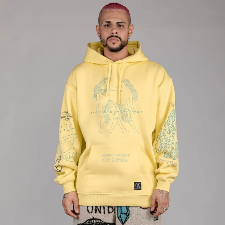Grimey Sherpa Pants and Hoodie Set - Cream & Yellow - Lost Boys Collection - Winter 2022 Cozy Outfit