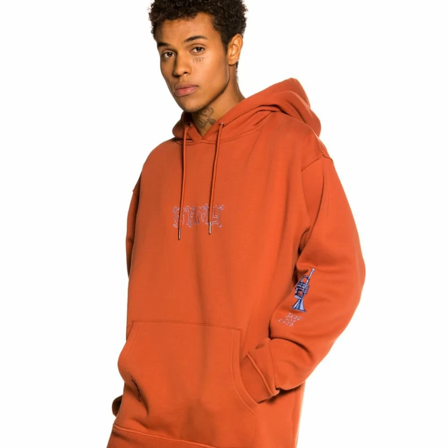 Grimey Jazz Thing Hoodie - Ochre Color, Fall 2021 Collection, Streetwear Pullover Sweatshirt