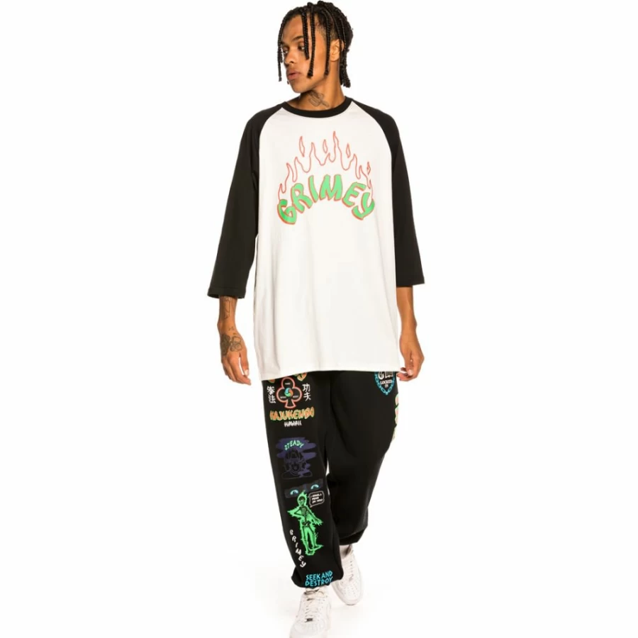 Grimey "Destroy All Fear" Black Raglan T-Shirt - Fall 2021 Collection
