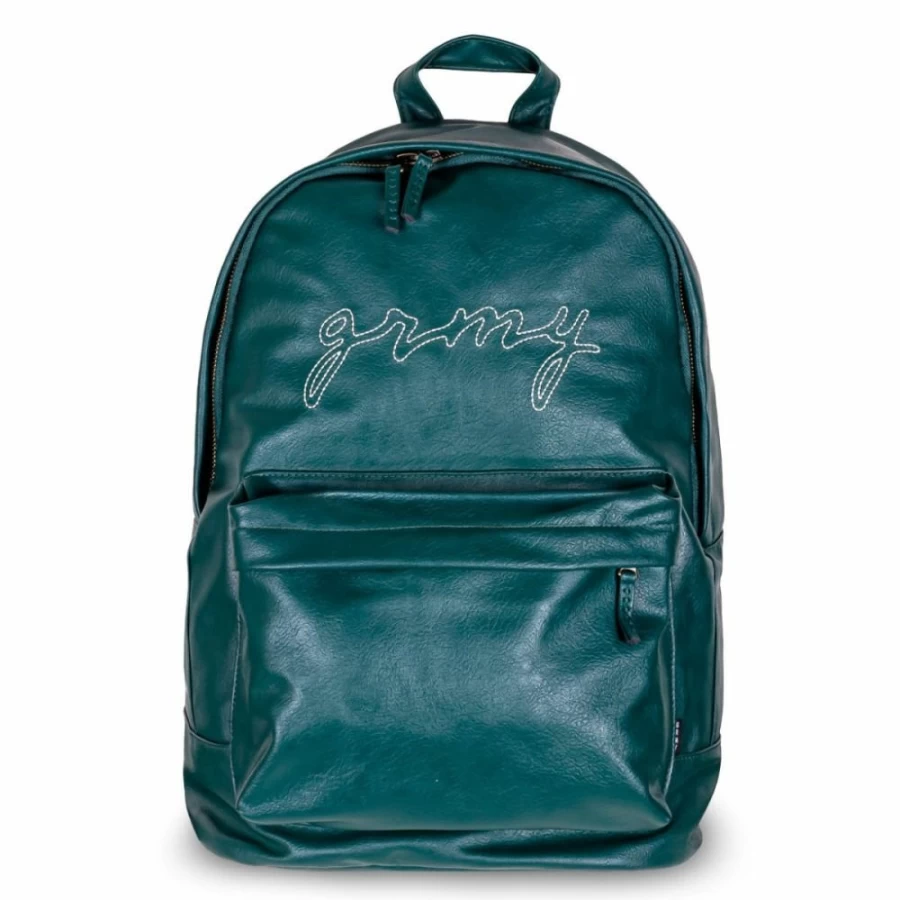 Grimey "I Am" Green PU Leather Backpack - Stylish Fall 2022 Collection