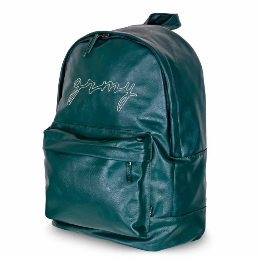 Grimey "I Am" Green PU Leather Backpack - Stylish Fall 2022 Collection