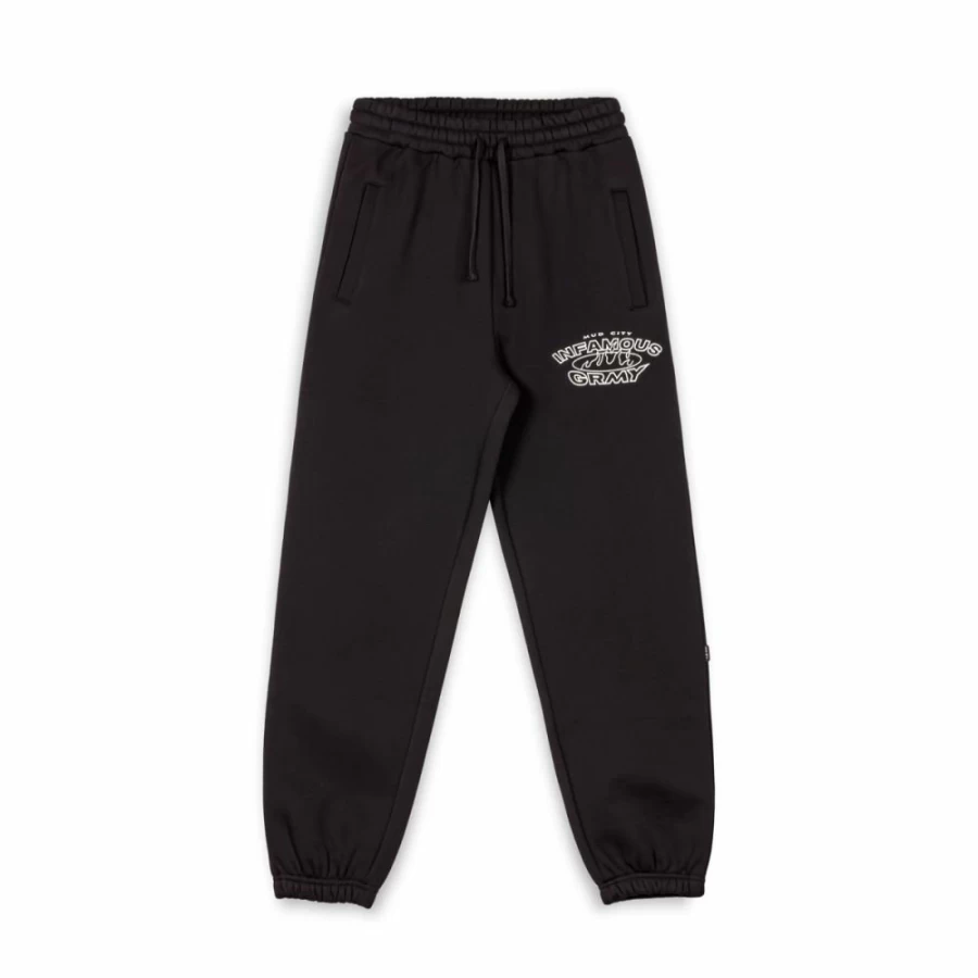 Grimey Madrid The Connoisseur Heavyweight Sweatpants for Men - Black Winter 2023 Casual Trousers